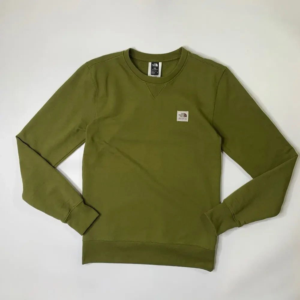 The North Face Sweatshirt Mens XS Extra Small Gecko Green Heritage Patch Crew